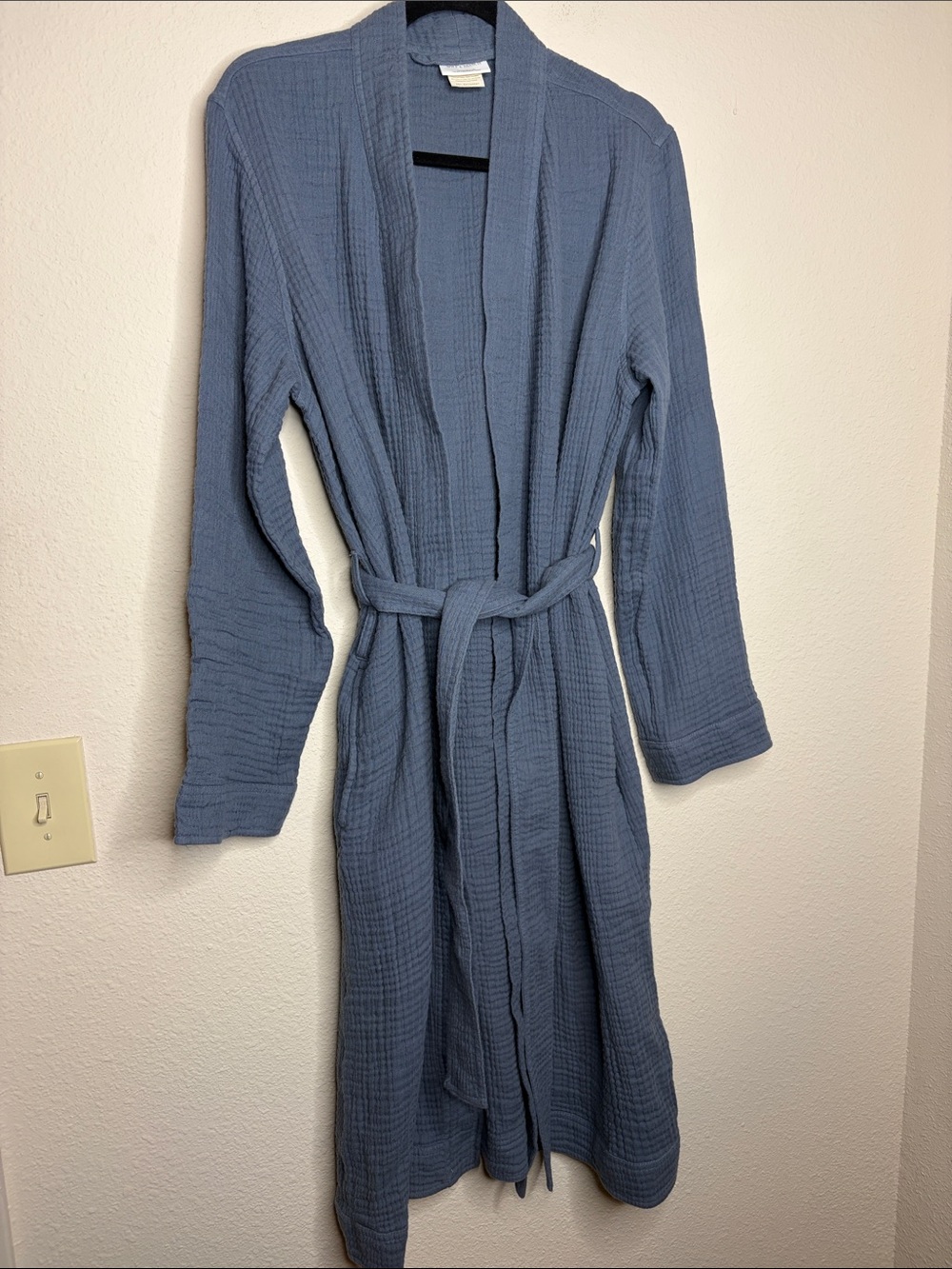 Boll & Branch | 100% Organic Cotton Dream Rib Robe in Mineral Size Small